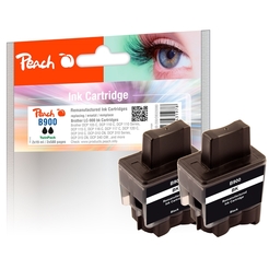 Peach Doppelpack Tintenpatronen schwarz kompatibel zu Brother LC-900bk*2