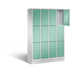 C+P Schließfachschrank Classic, H1800xB1190xT500mm Korpus: lichtgrau Türen: lichtgrün