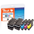 Peach Spar Pack Plus Tintenpatronen, kompatibel zu Brother LC-129XL, LC-125XL
