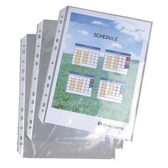 EXACOMPTA 5834E - Packung mit 20 perforierten Prospekthüllen für das Ringbuch ExaShow, aus glattem PP 55, für Format DIN A4, Exactive®, Kristall