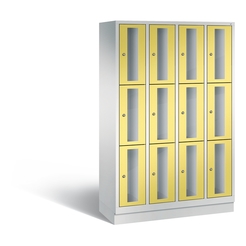 CP CLASSIC Fächerschrank, Fachhöhe 510 mm, mit Sockel, 12 Fächer, Breite 1190 mm Tür schwefelgelb