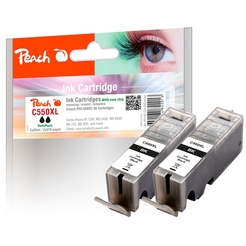 Peach Doppelpack Tintenpatronen schwarz kompatibel zu Canon PGI-550, PGI-550PGBK XL