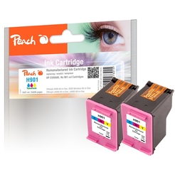 Peach Doppelpack Druckköpfe color kompatibel zu HP No. 901, CC656AE