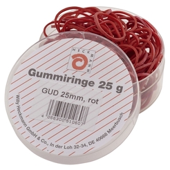 Wihedü Gummiringe - Ø25 mm, Dose mit 25g, rot