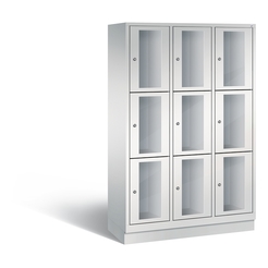 CP CLASSIC Fächerschrank, Fachhöhe 510 mm, mit Sockel, 9 Fächer, Breite 1200 mm Tür lichtgrau