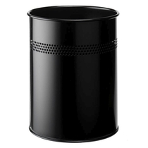 Durable Papierkorb Metall rund 15 Liter, P 30 mm, schwarz