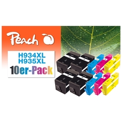 Peach 10er-Pack Tintenpatronen kompatibel zu HP No. 934XL, No. 935XL