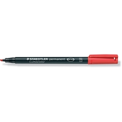 STAEDTLER® OH-Stift, Lumocolor® 314, B, nachfüllbar, permanent, Keilspitze, 1 - 2,5 mm, Schaftfarbe: schwarz, Schreibfarbe: rot (10 Stück)