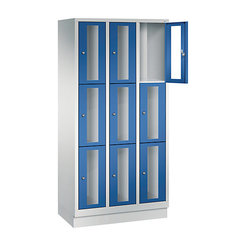 CP CLASSIC Fächerschrank, Fachhöhe 510 mm, mit Sockel, 9 Fächer, Breite 900 mm Tür enzianblau