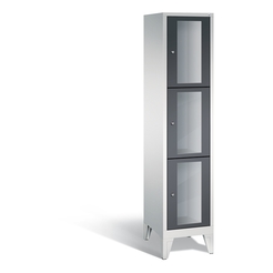 CP CLASSIC Fächerschrank, Fachhöhe 510 mm, mit Füßen, 3 Fächer, Breite 420 mm Tür schwarzgrau