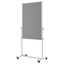 magnetoplan® Universal-Board - Tafelformat 750 x 1200 mm - Whiteboard / Filz grau