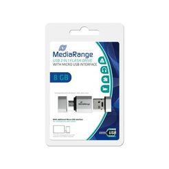 MediaRange USB-Stick Nano/MR930 8GB H34xB17xT8mm schwarz-silber 7g
