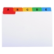 Set Trennblätter alphabetisch aus weißem Karton 160 g/m2, 88x105 mm.