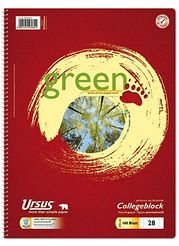 Ursus Green Collegeblock LIN28 A4 160 Blatt /608590028 kariert, 28 70 g/qm