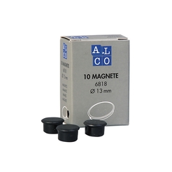 ALCO Magnet, rund, Ø: 13 mm, 7 mm, Haftkraft: 100 g, schwarz (10 Stück)