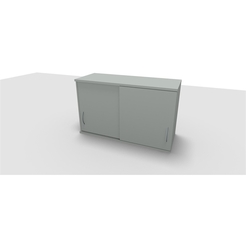 ClassicLine Schiebetürenaufsatzschrank All in One, 2OH, 1.200 x 442 x 736 mm, lichtgrau