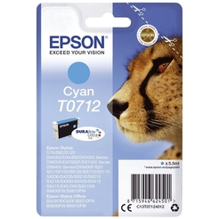 EPSON® Tintenpatrone, T0712, C13T07124012, original, cyan, 5,5 ml, 345 Seiten