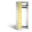 C+P Offene Garderobe Serie 8070, H1950xB740xT480mm, Korpus Lichtgrau, Fronten Schwefelgelb