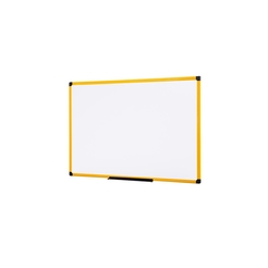 BI-OFFICE MA2115177 - Magnetisches Whiteboard Ultrabrite, 240x120 cm, lackierter Stahl, Weiß, Aluminiumrahmen, Gelb