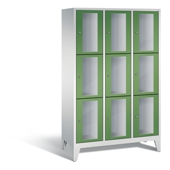 CP CLASSIC Fächerschrank, Fachhöhe 510 mm, mit Füßen, 9 Fächer, Breite 1200 mm Tür resedagrün