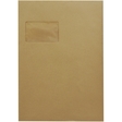 MAILmedia® Versandtasche, mit Fenster, haftklebend, C4, 229 x 324 mm, 110 g/m², Natron, braun (250 Stück)