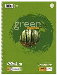 Ursus Collegeblock 80 Blatt, m.Umweltengel/608570020, kariert 22, 70g/qm, DIN A4