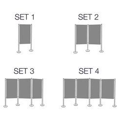 magnetoplan® Präsentationstafel-Set - 2 Pinntafeln, 3 Säulen - Gesamtbreite 2625 mm