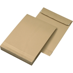 MAILmedia® Versandtasche, mit Falte, 40 mm, Stehboden, ohne Fenster, haftklebend, C4, 130 g/m², Natron, braun (250 Stück)