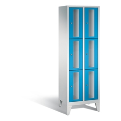 CP CLASSIC Fächerschrank, Fachhöhe 510 mm, mit Füßen, 6 Fächer, Breite 610 mm Tür lichtblau