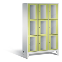 CP CLASSIC Fächerschrank, Fachhöhe 510 mm, mit Füßen, 9 Fächer, Breite 1200 mm Tür viridingrün