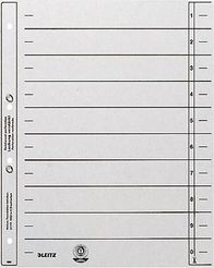 LEITZ Trennblätter/1654-00-85, grau, geöst, A4, 240x300mm, Inh. 100
