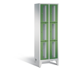 CP CLASSIC Fächerschrank, Fachhöhe 510 mm, mit Füßen, 6 Fächer, Breite 610 mm Tür resedagrün