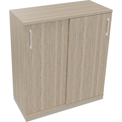 Schiebetürenschrank 3OH B1000xT442xH1133mm si/Eiche Natur