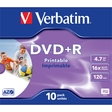 Verbatim® DVD+R, full printable, Jewelcase, 4,7 GB, 16 x (10 Stück)