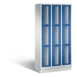 CP CLASSIC Fächerschrank, Fachhöhe 510 mm, mit Sockel, 9 Fächer, Breite 900 mm Tür enzianblau