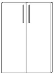 Schrankwand Basic Türen 3 OH/455T/5 Lichtgrau