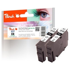 Peach Doppelpack Tintenpatronen schwarz kompatibel zu Epson No. 27 bk, T2701