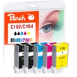 Peach Spar Pack Tintenpatronen kompatibel zu  PFI-102, PFI-104M
