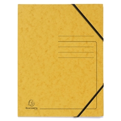 Eckspannmappe mit Gummizug, ohne Klappen, Colorspan-Karton 355g/m2, A4 - Gelb