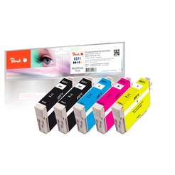 Peach Spar Pack Plus Tintenpatronen kompatibel zu Epson T071 (2xT0711, T0712, T0713, T0714)