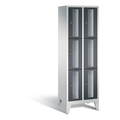 CP CLASSIC Fächerschrank, Fachhöhe 510 mm, mit Füßen, 6 Fächer, Breite 610 mm Tür schwarzgrau