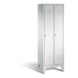 C+P Garderobenschrank Classic, H1850xB610xT500mm, 2 Abteile, Korpus: lichtgrau, Türen: lichtgrau