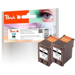 Peach Doppelpack Druckköpfe schwarz kompatibel zu HP No. 56, C6656AE