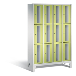 CP CLASSIC Fächerschrank, Fachhöhe 510 mm, mit Füßen, 12 Fächer, Breite 1190 mm Tür viridingrün