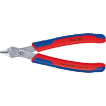 Knipex Elektronik-Superknips INOX/ 7803125, 125 mm, rot/blau, ohne Drahthalter