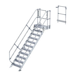 Günzburger Steigtechnik Treppenmodul - Alustufen, Stufenbreite 800 mm - 8 Stufen