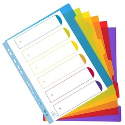 Register mit farbigen Taben aus PP 300µ, 6-teilig, für DIN A4 Maxi - Campus