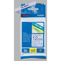 TZe-MQF31 Schriftbandkassette - laminiert, 12 mm x 4 m, schwarz auf pastell lila