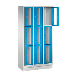 CP CLASSIC Fächerschrank, Fachhöhe 510 mm, mit Sockel, 9 Fächer, Breite 900 mm Tür lichtblau