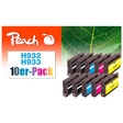 Peach 10er-Pack Tintenpatronen kompatibel zu HP No. 932, No. 933